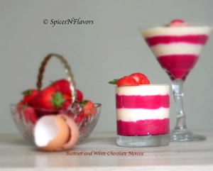 beetroot and white chocolate mousse
